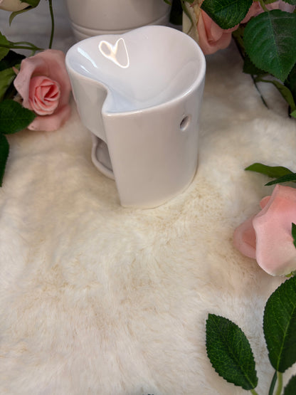White Heart Wax Melt Burner